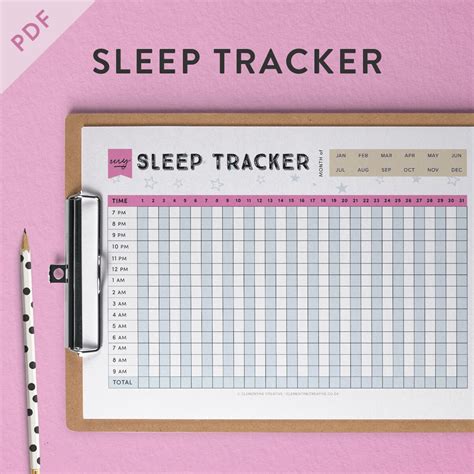 Printable Sleep Tracker Sleep Log Sleep Tracking Chart