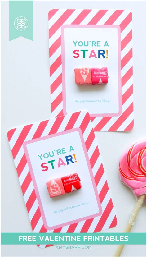 Free Valentines Day Card Printable Youre A Star Just Add Starburst