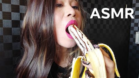 Asmr Banana Eating With Double Whip Cream Satisfying Mushy Eating Sounds Eatingbanana Banana