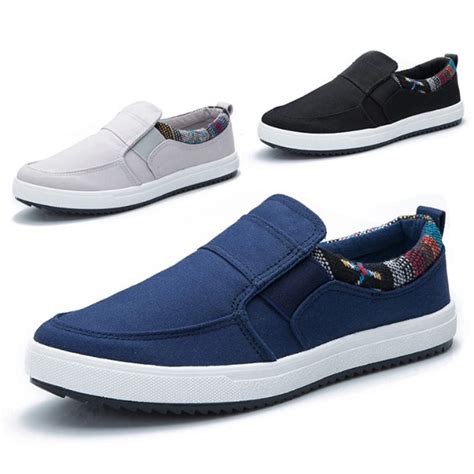 Men Canvas Shoes Sneakers Casual Slip On Loafers Spring Summer