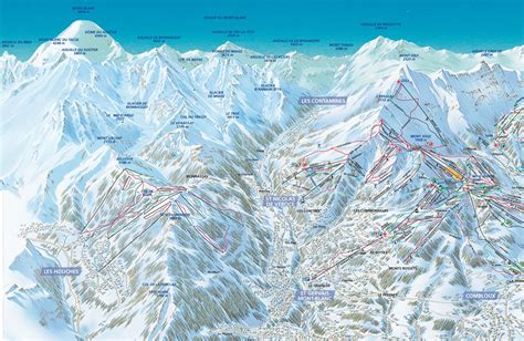Cruise the blues or race the reds? Les Houches Piste Map | J2Ski