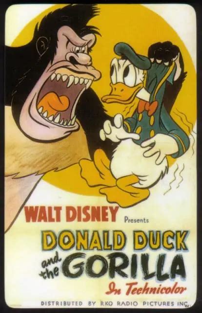 Walt Disney Movie Poster Donald Duck And The Gorilla In Technicolor