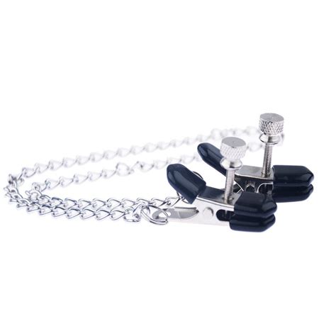 Sex Gadzety Erotic Toys Of Metal Chain Adjustable Nipple Clamp For