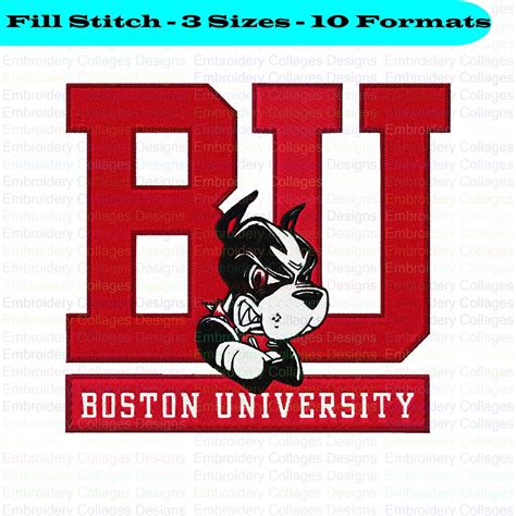 Boston University Terriers Embroidery Design 3 Sizes 10 Etsy