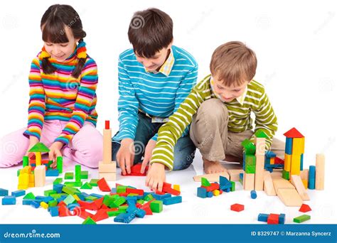 Children Playing With Blocks Stock Image Image Of Child Shapes 8329747