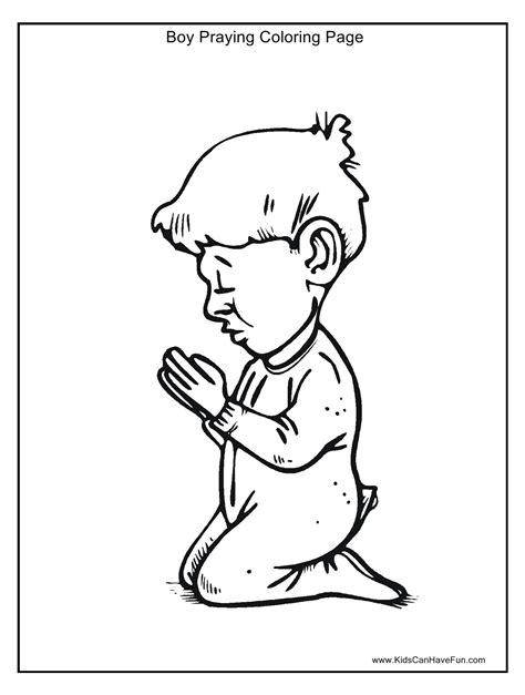 Child Praying Coloring Page Sketch Coloring Page