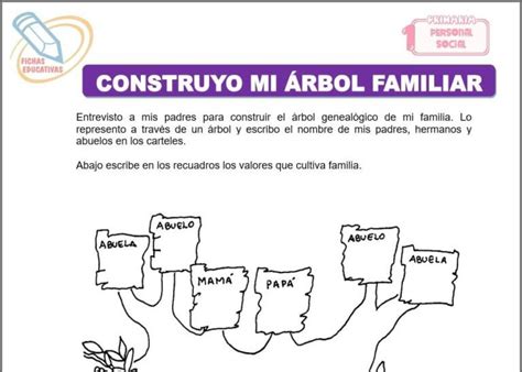 Construyo Mi árbol Familiar Para Primero De Primaria