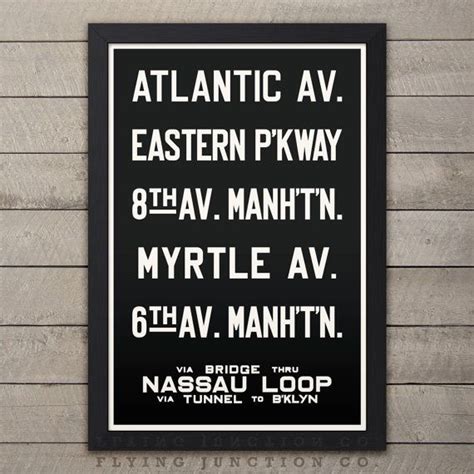 Brooklyn And Manhattan Nassau Loop New York City Subway Sign Bus Scroll