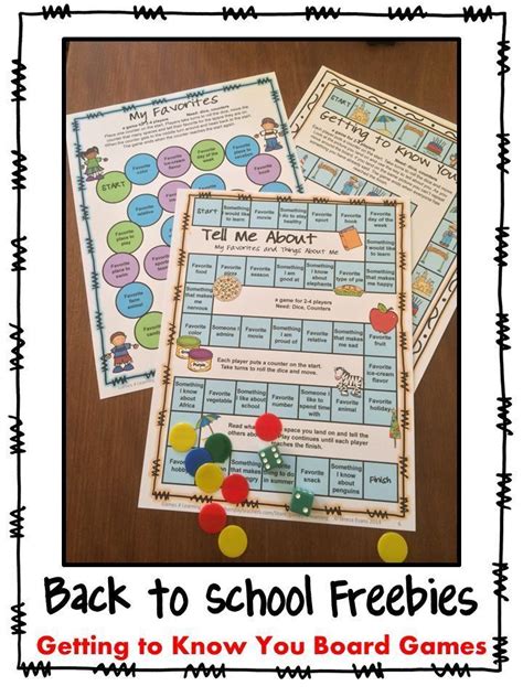 Freebies 3 Getting To Know You Board Games For Back To School By