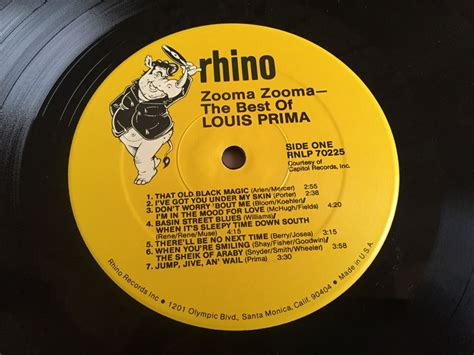 Louis Prima ‎ Zooma Zooma The Best Of Louis Prima Rhino Records
