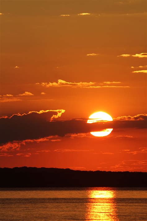 Sunset at Barnegat Bay Barnegat Bay, New Jersey, Moon, Sky, Celestial