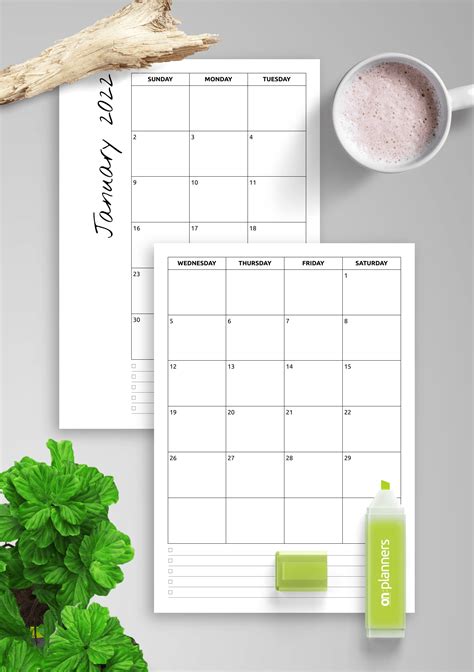 Printable Blank Monthly Calendars Activity Shelter Download Printable