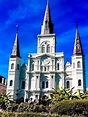 Cathedral in Jackson Square, New Orleans Stock Photo - Image of papal ...