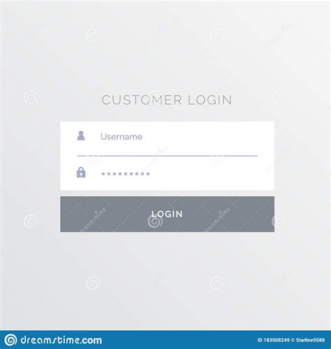 Simple White Login Form Template Design Stock Vector Illustration Of