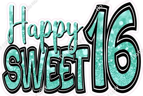 Bokeh Mint Happy Sweet 16 Statement W Variants Sign Swag Usa