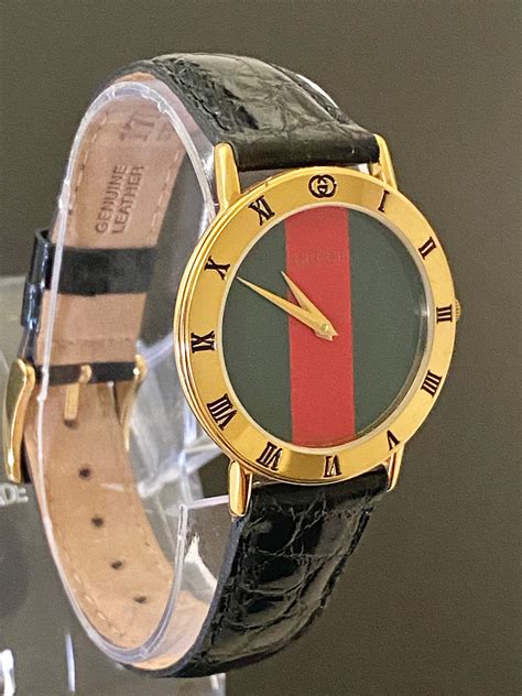 Gucci 8 Mens Authentic Gold Watch In Great Etsy