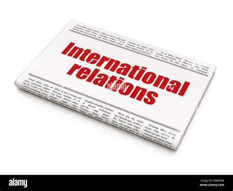 Political Concept Newspaper Headline International Relations Stock