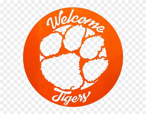 Clemson University Orange Metal Circle Art Clemson Tigers Football