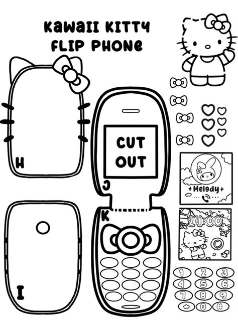 Diy Hello Kitty Flip Phone Template