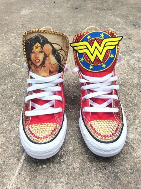 Custom Wonder Woman Chuck Taylor Converse Etsy Chuck Taylors