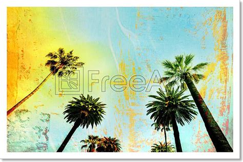 California Palm Tree Art Work Artcanvas Print Poster Wall Art Home