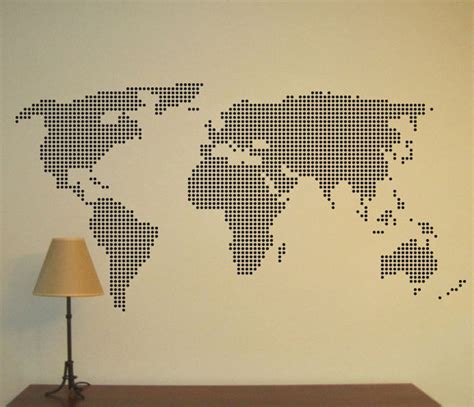 Large World Map Wall Decal Vinyl Wall Art By Vinylwallartworks World