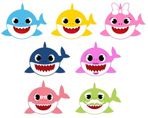 Baby Shark Layered Svg Free For Silhouette Layered Svg Cut File Images