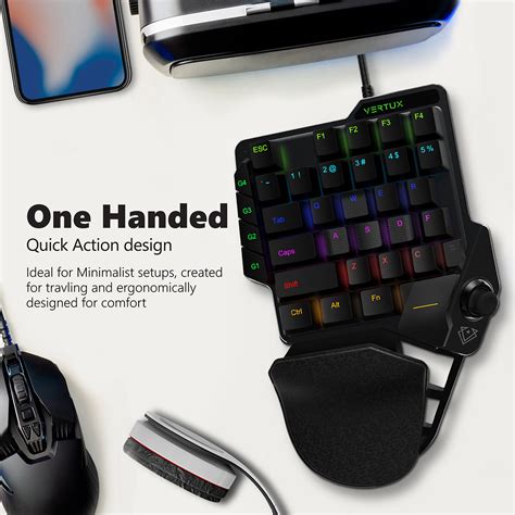 Vertux Combat Quick Strike One Handed Gaming Keypad With Joystick