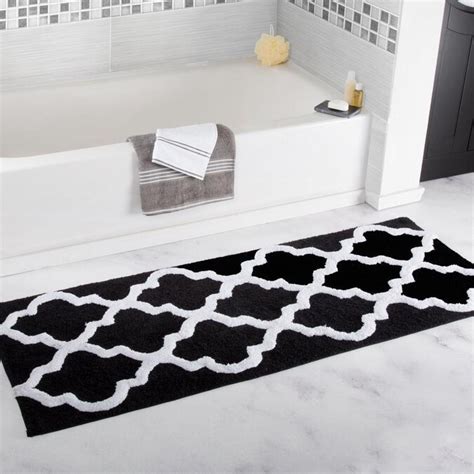 Hastings Home Hastings Home Bathroom Mats 60 In X 24 In Black Cotton