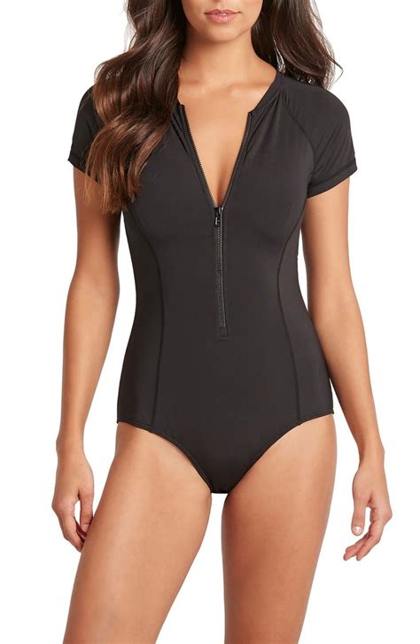 Sea Level Front Zip One Piece Swimsuit Nordstrom Cute One Piece