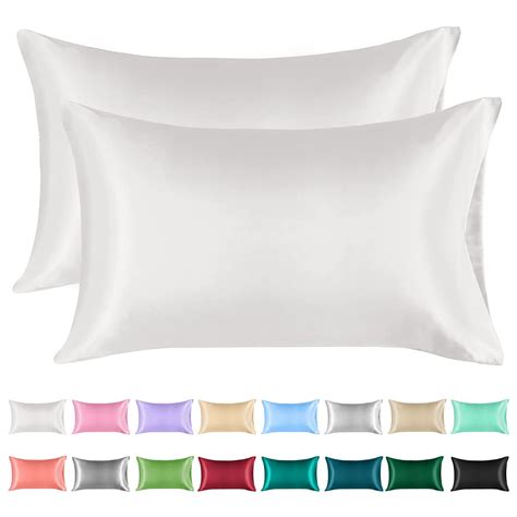 Lirex 2 Pack Microfibe Silk Pillowcase King Size Satin Soft Envelope