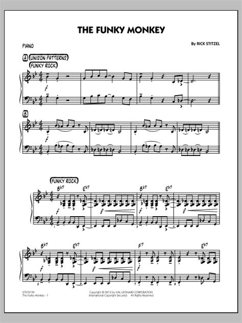 Rick Stitzel The Funky Monkey Piano 699 Piano Music Notes Sheet