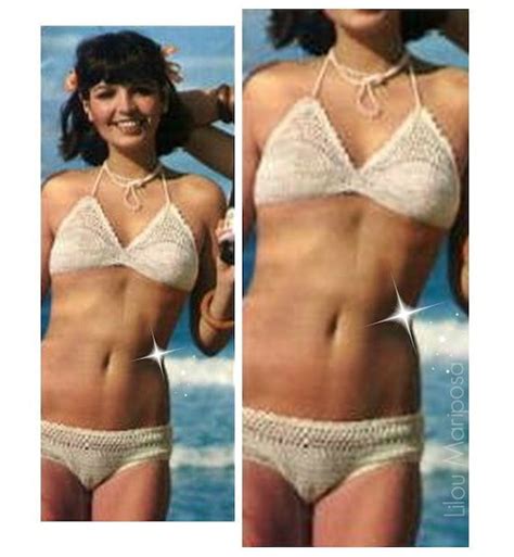 Crochet Bikini Pattern Vintage 70s Sexy Granny Square Bikini And Cover Up Top Swimsuit Pattern