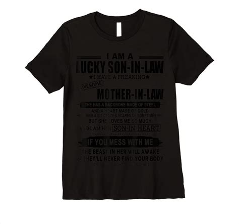 Shop Mens I Am A Lucky Son In Law Of A Freaking Awesome Mother In Law T Shirts Teesdesign