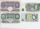 Blogart: Four Versions of the British One Pound Banknote-1940's-1980's ...