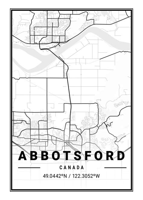 Abbotsford Light City Map Poster By Tien Stencil Displate