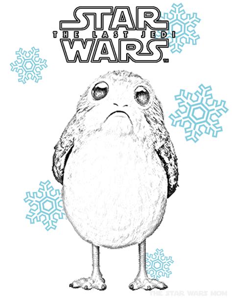 Yoda is a wise, diminutive sized creature. Star Wars The Last Jedi Porg Winter Coloring Page ...