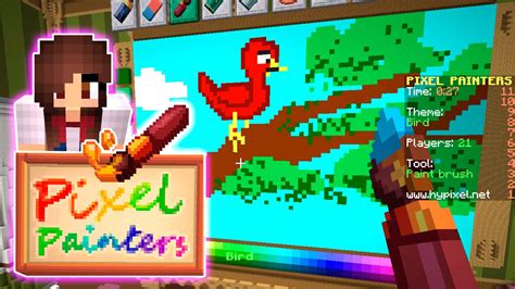 Hypixel Pixel Painters Painting Minecraft Challenge Goldfish And Bird Chirp Chirp Chirp