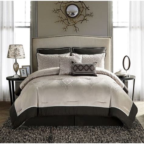Vcny Berkshire 8 Piece Comforter Set Queen Size In Browntaupeas Is