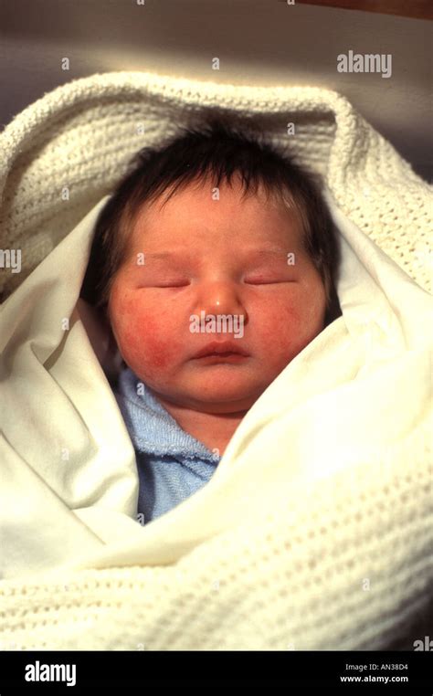 Sleeping Newborn Baby Girl Stock Photo Alamy