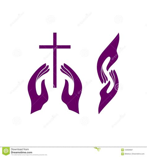 Church Logo People United By Faith In God Stock Vector