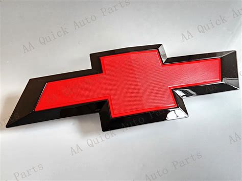 Custom Black Red Front Only Bowtie Emblem For 2016 2018 Gm Silverado