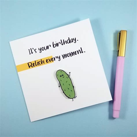 Pickle Birthday Card Happy Birthday Card Funny Birthday Card