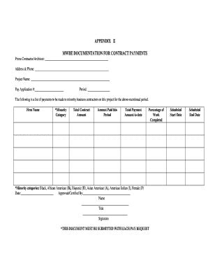 Fillable Online Mwbe Documentation For Contract Payments Fax Email