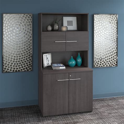 Office 500 36w Tall Storage Cabinet With Doors And Shelves In Storm