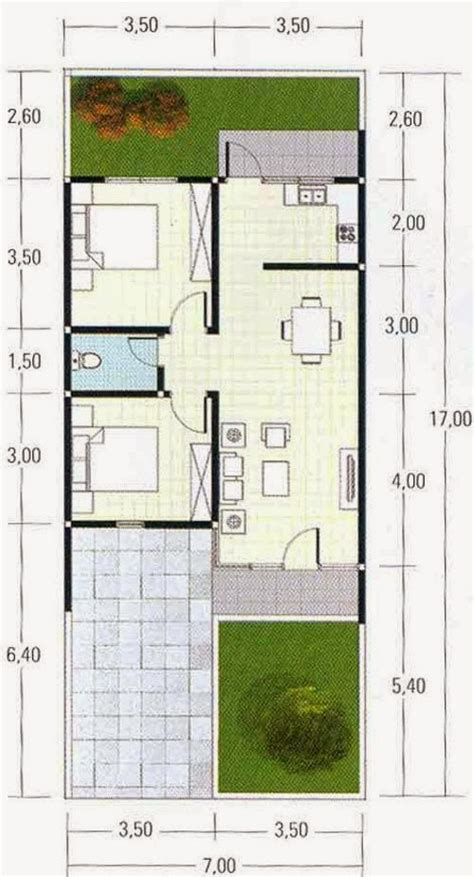 Denah rumah minimalis type 36 untuk 1 lantai tanpa garasi. Denah Rumah Type 60 1 Lantai Dan 2 Lantai Kumpulan Gambar ...