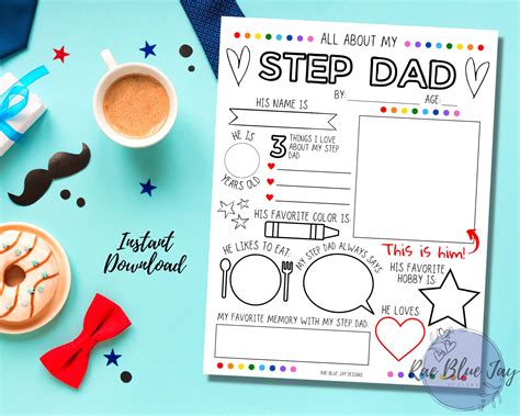 All About My Step Dad Instant Download Father S Day Etsy