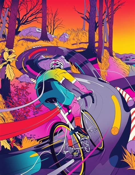 Illustration And Design Cycling Art Illustrations Posters Bicycle