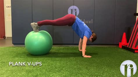 Stability Ball Plank V Ups Youtube