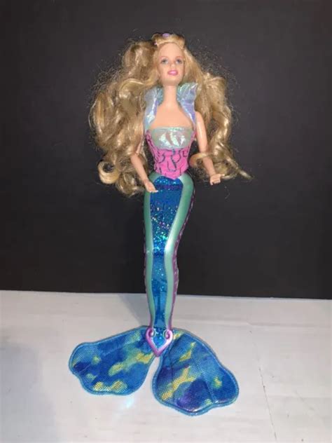 Vintage 2000 Mattel Barbie Blonde Magical Mermaid Light Up Tail Tested And Works 1000 Picclick